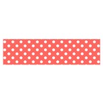 Polka Dots - White on Pastel Red Satin Scarf (Oblong)
