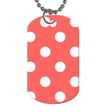 Polka Dots - White on Pastel Red Dog Tag (One Side)