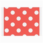 Polka Dots - White on Pastel Red Large Glasses Cloth