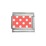 Polka Dots - White on Pastel Red Italian Charm (9mm)
