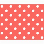 Polka Dots - White on Pastel Red Collage 8  x 10 