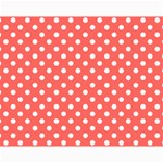 Polka Dots - White on Pastel Red Collage 11  x 14 