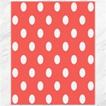 Polka Dots - White on Pastel Red Canvas 11  x 14 