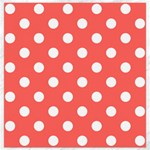 Polka Dots - White on Pastel Red Canvas 12  x 12 