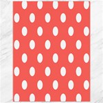 Polka Dots - White on Pastel Red Canvas 12  x 16 