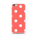 Polka Dots - White on Pastel Red Apple iPhone 6/6S Silicone Case (Transparent)