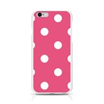 Polka Dots - White on Dark Pink Apple iPhone 6/6S Silicone Case (Transparent)
