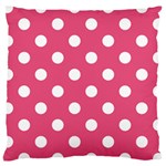 Polka Dots - White on Dark Pink Large Cushion Case (One Side)
