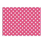 Polka Dots - White on Dark Pink Double Sided Flano Blanket (Mini)