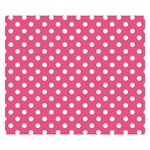 Polka Dots - White on Dark Pink Double Sided Flano Blanket (Small)