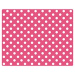 Polka Dots - White on Dark Pink Double Sided Flano Blanket (Medium)