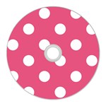 Polka Dots - White on Dark Pink CD Wall Clock