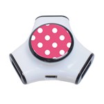 Polka Dots - White on Dark Pink Portable USB Hub (One Side)