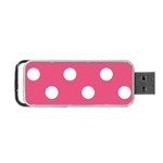 Polka Dots - White on Dark Pink Portable USB Flash (Two Sides)