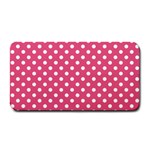 Polka Dots - White on Dark Pink Medium Bar Mat