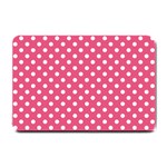 Polka Dots - White on Dark Pink Small Doormat
