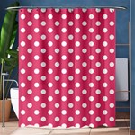 Polka Dots - White on Dark Pink Shower Curtain 60  x 72  (Medium)