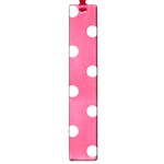 Polka Dots - White on Dark Pink Large Book Mark