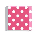 Polka Dots - White on Dark Pink 4 x 4  Acrylic Photo Block