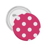 Polka Dots - White on Dark Pink 2.25  Button