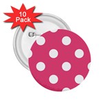 Polka Dots - White on Dark Pink 2.25  Button (10 pack)