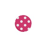 Polka Dots - White on Dark Pink 1  Mini Magnet