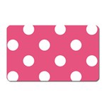 Polka Dots - White on Dark Pink Magnet (Rectangular)