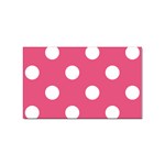 Polka Dots - White on Dark Pink Sticker (Rectangular)