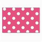 Polka Dots - White on Dark Pink Postcard 4 x 6  (Pkg of 10)