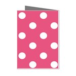 Polka Dots - White on Dark Pink Mini Greeting Cards (Pkg of 8)