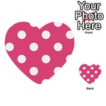 Polka Dots - White on Dark Pink Multi-purpose Cards (Heart)