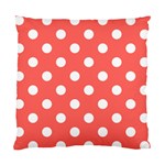 Polka Dots - White on Pastel Red Standard Cushion Case (One Side)