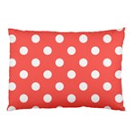 Polka Dots - White on Pastel Red Pillow Case (Two Sides)