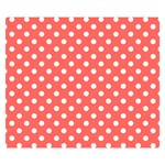 Polka Dots - White on Pastel Red Double Sided Flano Blanket (Small)