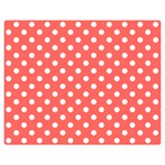 Polka Dots - White on Pastel Red Double Sided Flano Blanket (Medium)