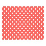 Polka Dots - White on Pastel Red Double Sided Flano Blanket (Large)