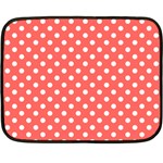 Polka Dots - White on Pastel Red Fleece Blanket (Mini)