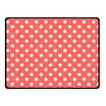 Polka Dots - White on Pastel Red Fleece Blanket (Small) (One Side)