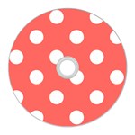 Polka Dots - White on Pastel Red CD Wall Clock