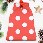 Polka Dots - White on Pastel Red Bell Ornament (Two Sides)