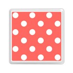 Polka Dots - White on Pastel Red Memory Card Reader with Storage (Square)