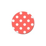 Polka Dots - White on Pastel Red Golf Ball Marker (10 pack)