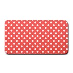Polka Dots - White on Pastel Red Medium Bar Mat