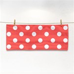 Polka Dots - White on Pastel Red Hand Towel