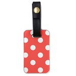 Polka Dots - White on Pastel Red Luggage Tag (One Side)