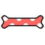 Polka Dots - White on Pastel Red Magnet (Dog Bone)