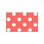 Polka Dots - White on Pastel Red Sticker Rectangular (100 pack)