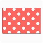 Polka Dots - White on Pastel Red Postcard 4 x 6  (Pkg of 10)
