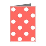 Polka Dots - White on Pastel Red Mini Greeting Card