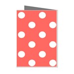 Polka Dots - White on Pastel Red Mini Greeting Cards (Pkg of 8)